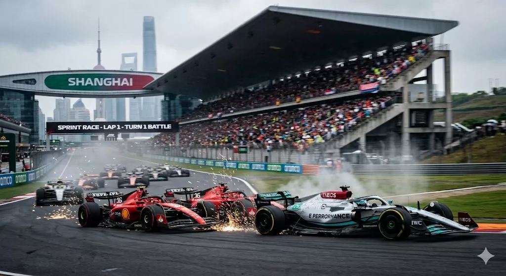 George Russell wins 2026 F1 Shanghai Sprint Race ahead of Charles Leclerc and Lewis Hamilton in chaotic opening sprint of the season