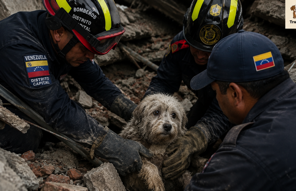 Dog Rescued From Venezuela Earthquake Rubble After Firefighters Hear Barking
