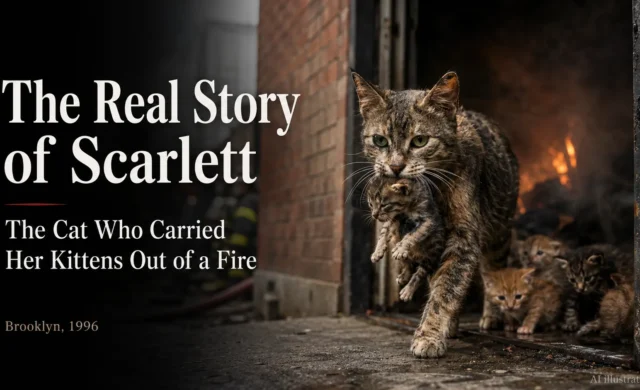 The Real Story of Scarlett, the Cat Who Carried Her Kittens Out of a Fire