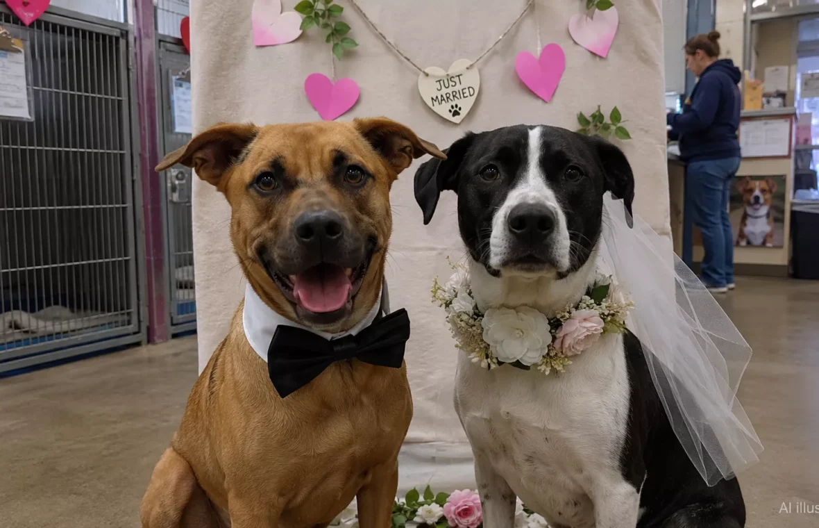 Two Shelter Dogs Had a Wedding While Waiting for Homes