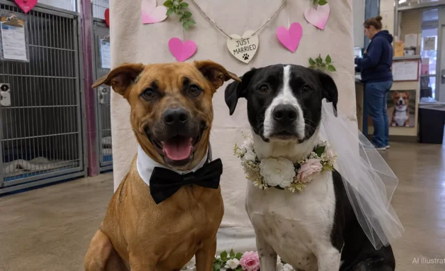Two Shelter Dogs Had a Wedding While Waiting for Homes