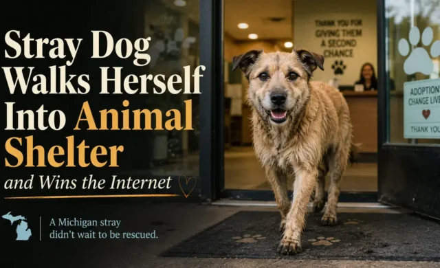 Stray Dog Walks Into Michigan Animal Shelter on Her Own
